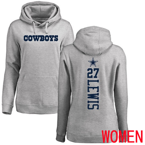 Women Dallas Cowboys Ash Jourdan Lewis Backer #27 Pullover NFL Hoodie Sweatshirts->dallas cowboys->NFL Jersey